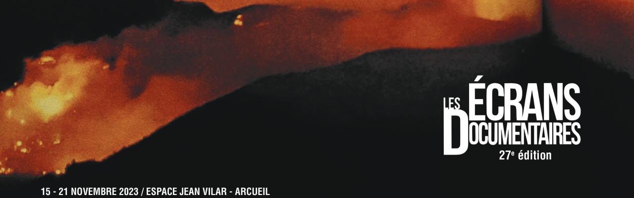 Affiche de la 27e édition du festival Les Écrans Documentaires, Après le rouge © Marie Sizorn / GREC / IUT de Corse (2023)
